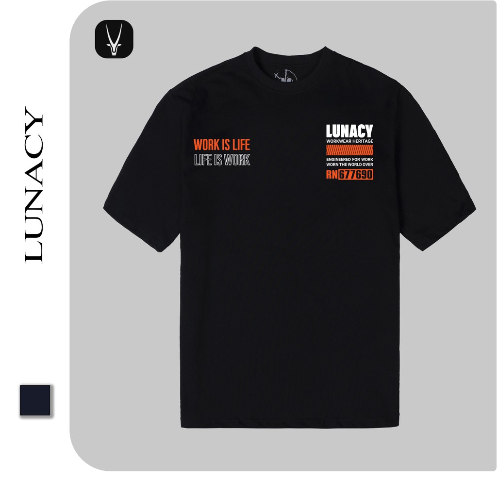 Áo thun tay lỡ B.S.K.L LUNACY phông Unisex nam nữ Cotton oversize form rộng LUNACY TB020