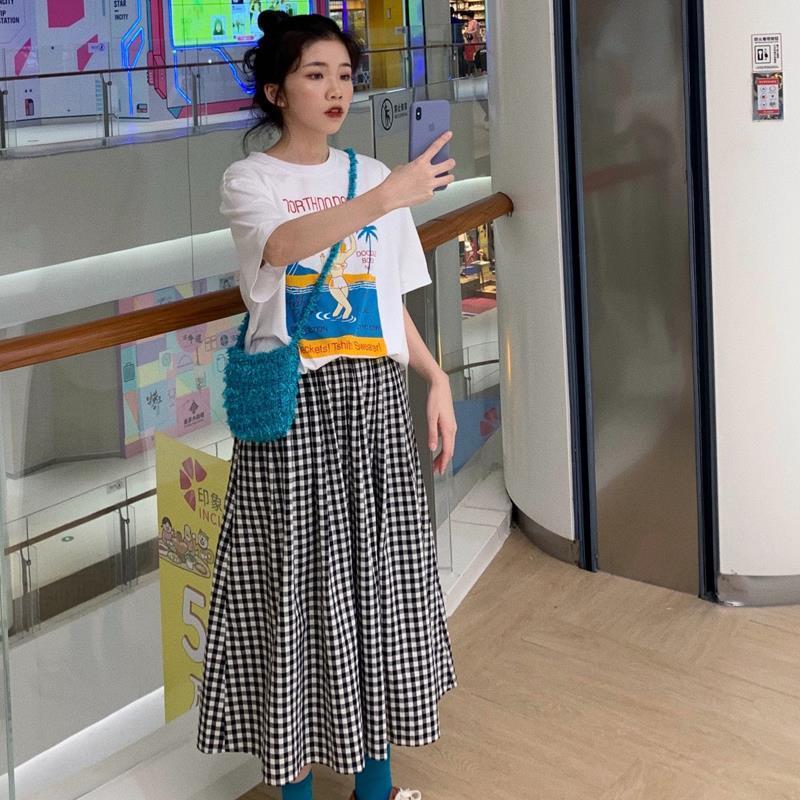 Chân Váy Dài Dáng Chữ A Họa Tiết Kẻ Sọc Thời Trang Hàn Quốc chân váy dài váy nữ đầm nữ chân váy midi chân váy dài váy bé gái
