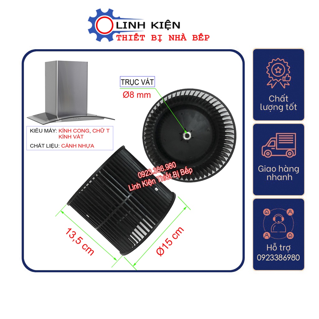 Cánh quạt máy hút mùi Kính Cong, Chữ T, Kính Vát [ Cánh Nhựa ] | BigBuy360 - bigbuy360.vn