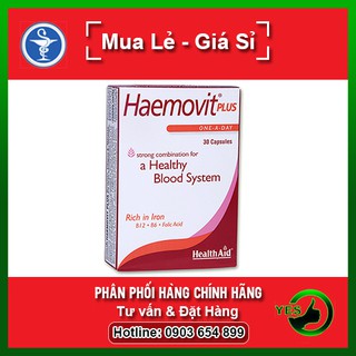 Viên uống bổ máu Haemovit plus cung cấp sắt, các vitamin thiết yếu 30 viên