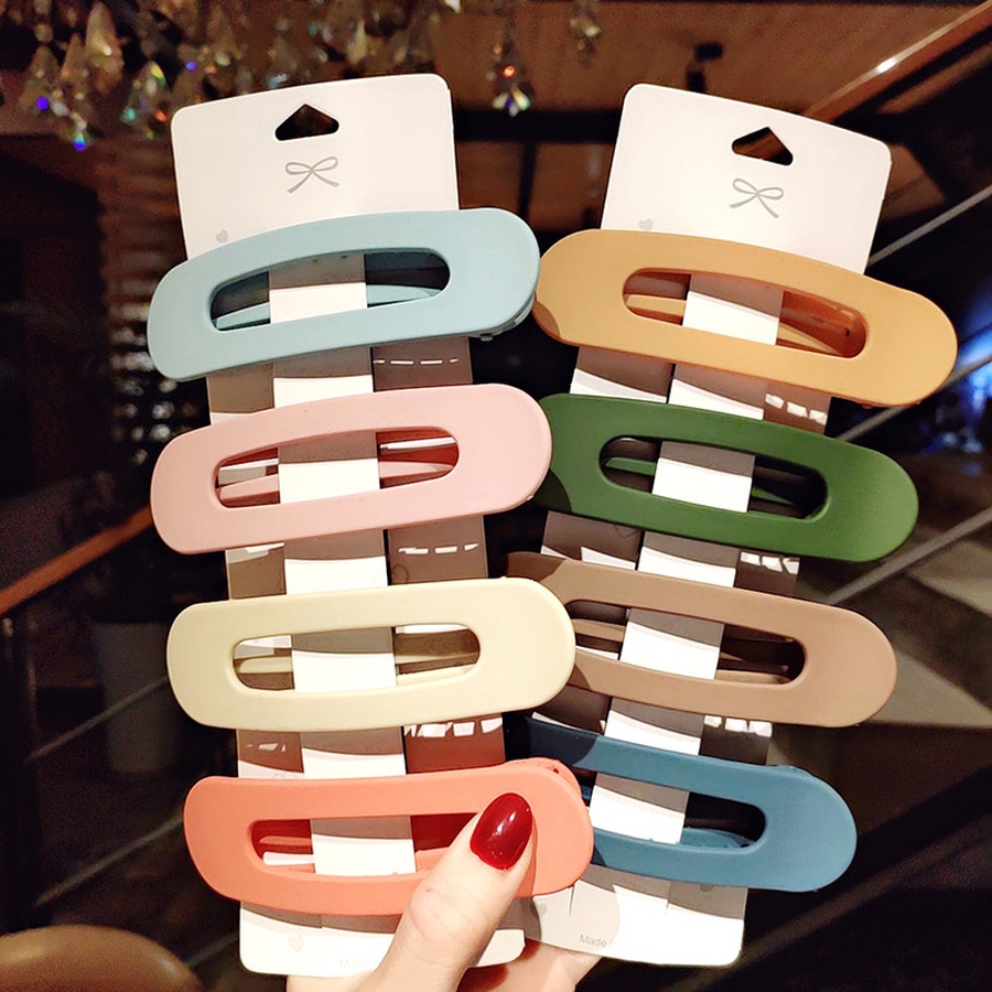 Kẹp tóc màu trơn đơn giản thời trang cho nữ