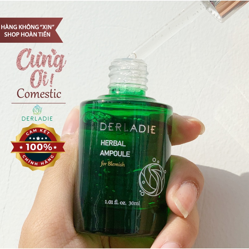 [QUÀ TẶNG KÈM] Siêu Tinh Chất Tràm Trà Giảm Mụn Sau 14 Ngày Derladie Herbal Ampoule For Blemish 30ml