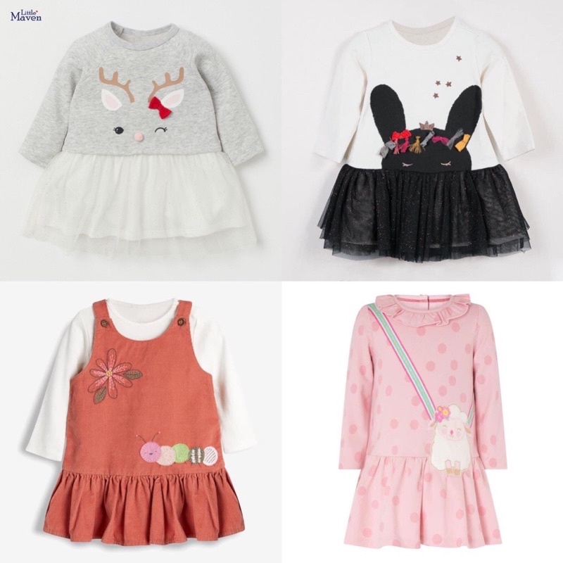 Váy bé gái Little Maven váy cotton chất đẹp