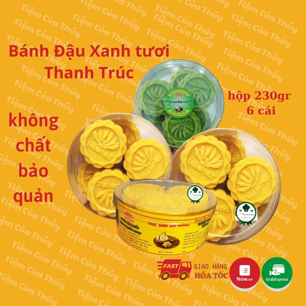 Bánh đậu xanh Thanh Trúc hộp 230gr không có chất bảo quản tươi ngon thơm mát Đặc Sản Đà Nẵng làm quà