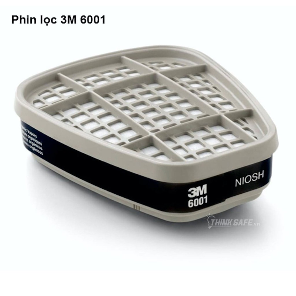 Phin lọc 3M 6001 lọc hơi hữu cơ xăng dầu phun sơn thuốc hóa học dùng cho mặt nạ phòng độc 3M 6200 mặt nạ 3M 7502