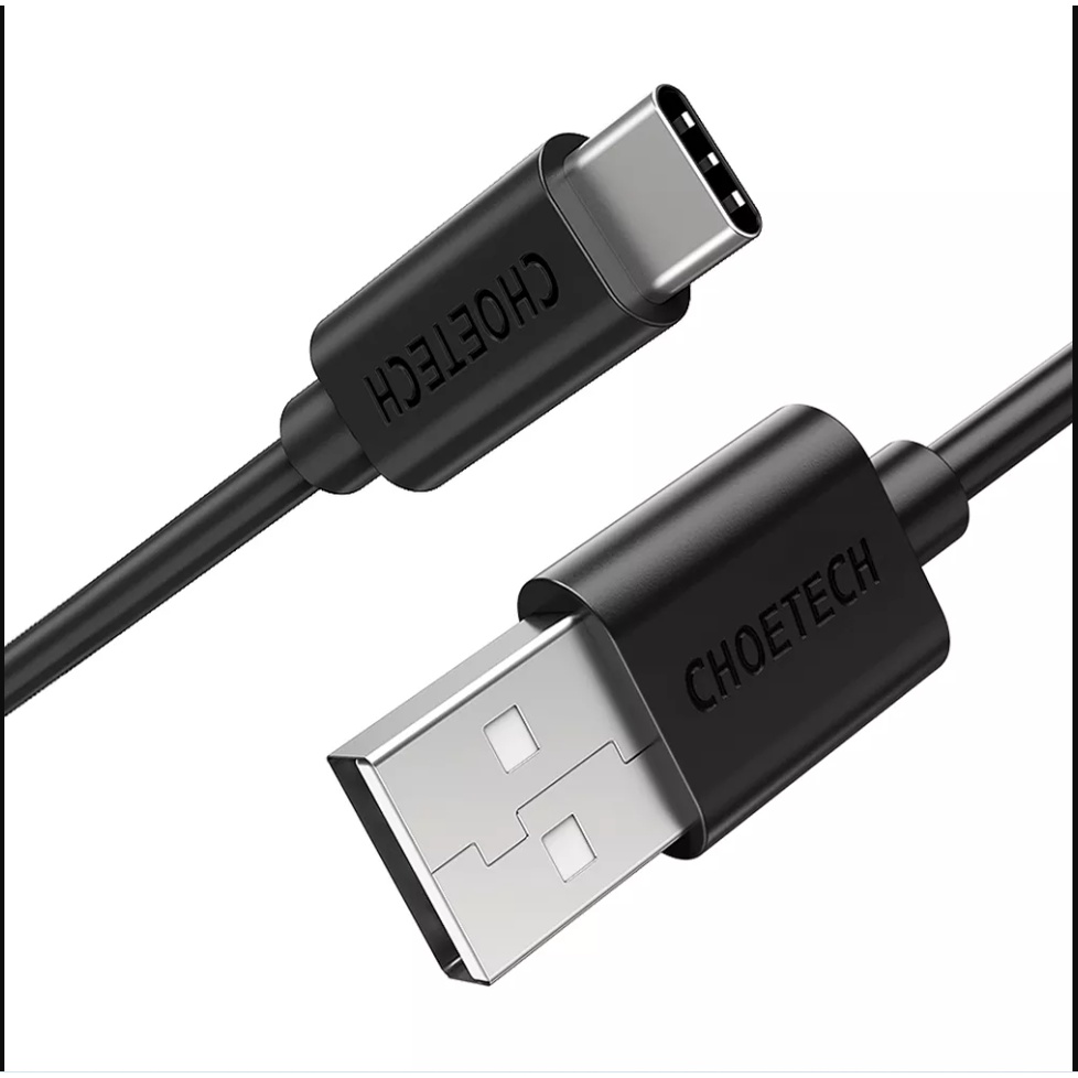 Cable Choetech USB A to TYPE C 1m ac002 đen