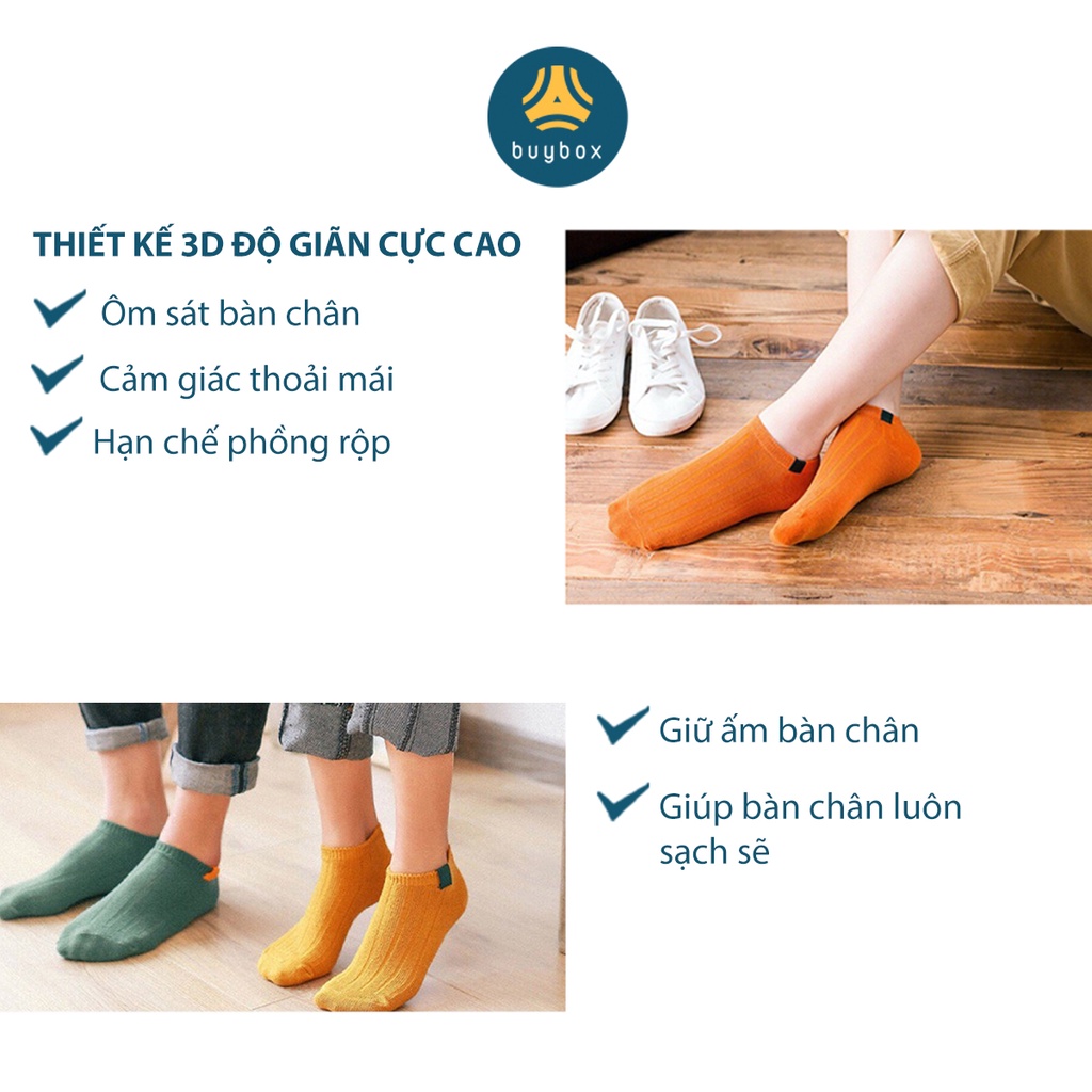 Vớ vổ ngắn chất liệu thun cotton cao cấp, thoáng khi, co giãn tốt, màu sắc đa dạng dễ phối đồ - buybox - BBPK220
