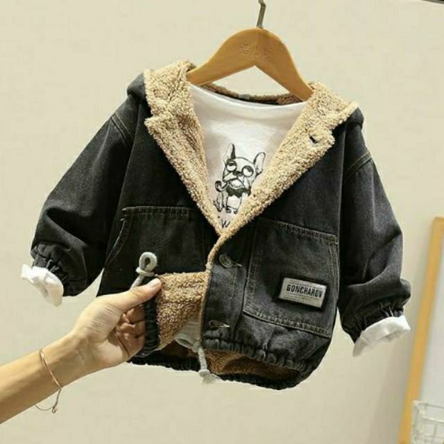 Áo khoác bò lót lông ấm cute cho bé Trai - Gái