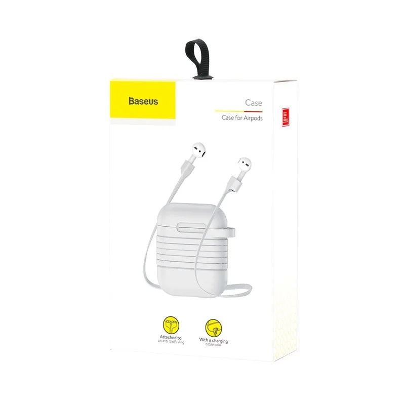 Bao silicone Bases chống sốc, chống bụi kèm dây đeo chống mất phụ kiện tai nghe AIRPOD, hỗ trợ sạc không dây