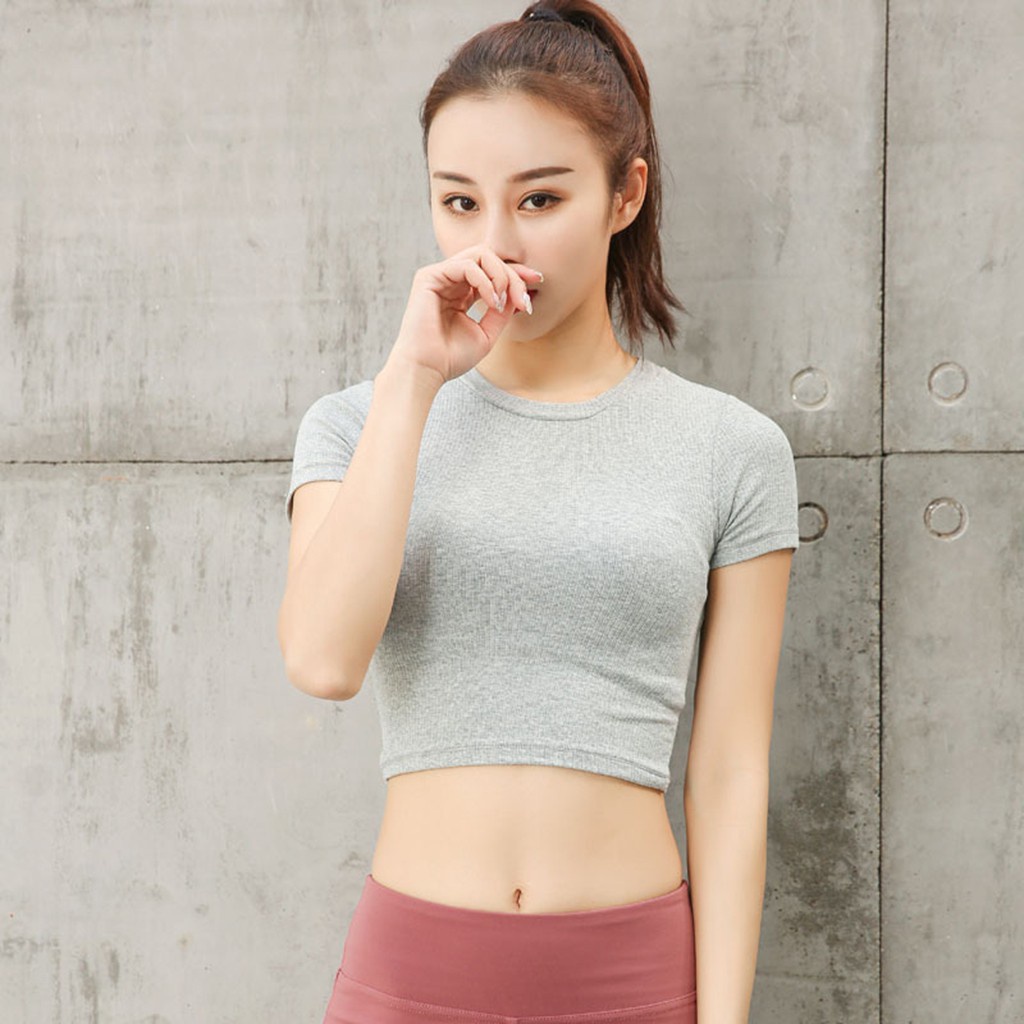 Áo Croptop tập thể thao ôm body SIÊU TÔN DÁNG, co giãn, thấm hút mồ hôi tốt