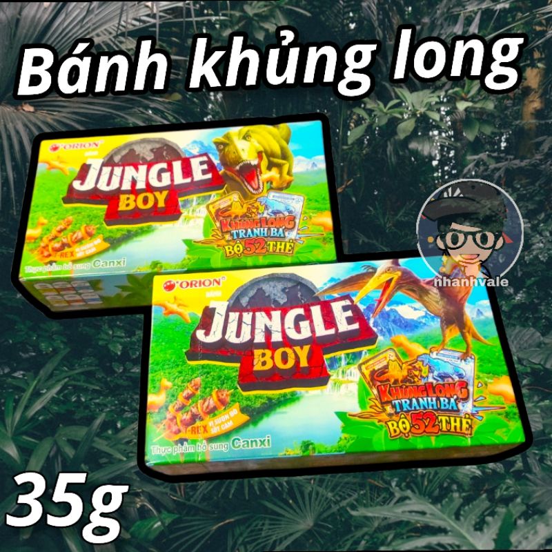 Bánh khủng long JUNGLE BOY - ORION® vị sườn bò sốt cam bổ sung CANXI 35g