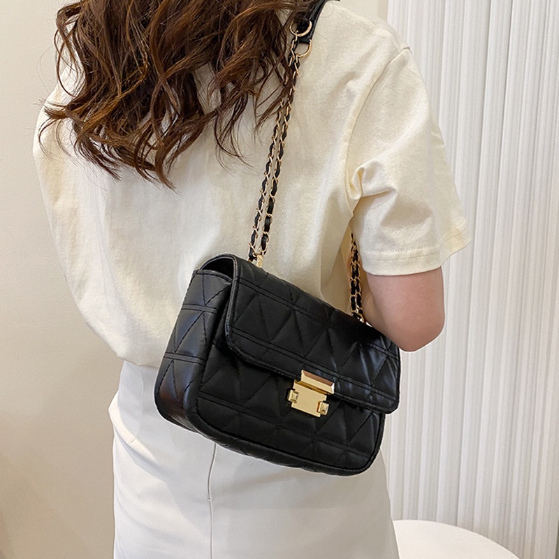 Túi Đeo Chéo Dáng Vuông Nhỏ Màu Trơn Thời Trang Cho Nữ