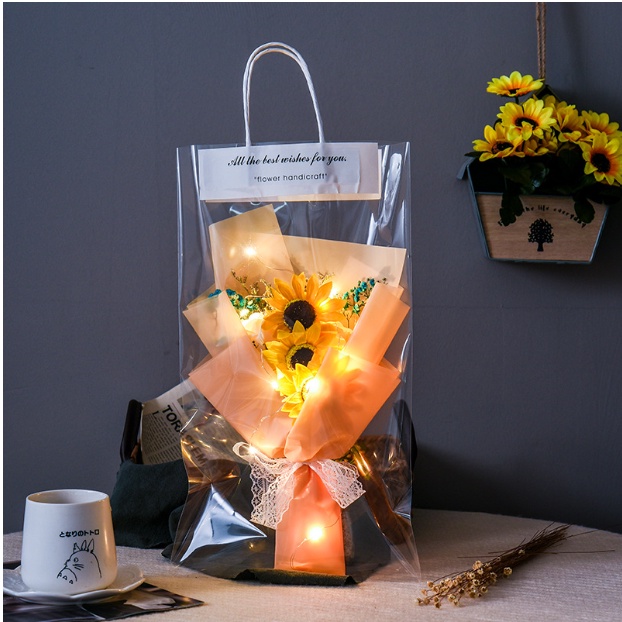 Bó Hoa Sáp Trang Trí Túi Xách, Đèn Led, Thiệp - Quà Tặng Người Yêu, Người Thân, Lễ Tình Nhân, Dịp Đặc Biệt 8/3,Valentine