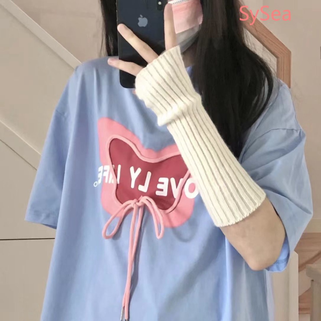 Áo Thun Phối Nơ Thời Trang Mùa Hè Hàn Quốc Dành Cho Nữ