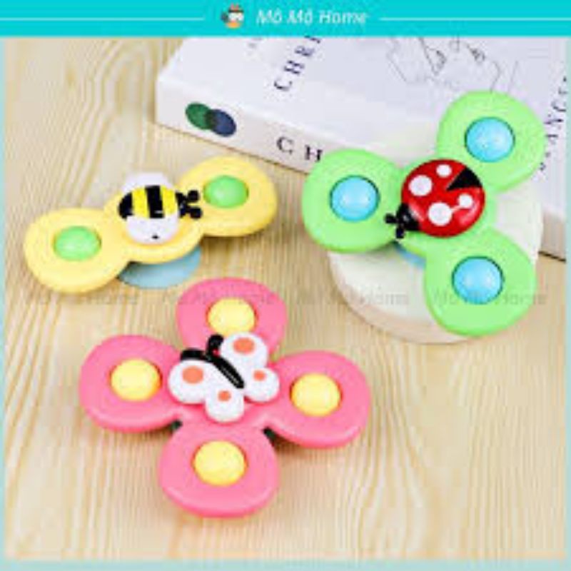 Set 3 con quay spinner, chong chóng dính tường, âm thanh vui nhộn cho bé