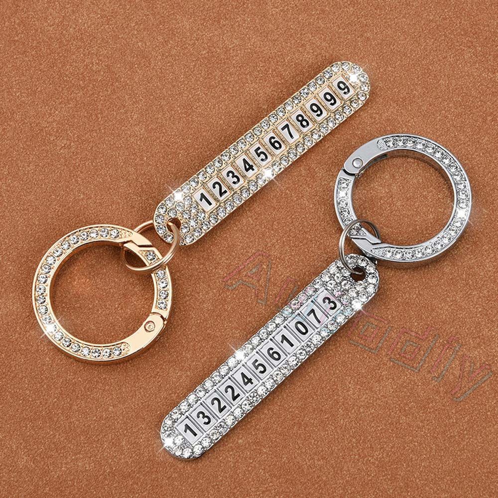Thẻ Số Điện Thoại Đính Đá Sang Trọng  treo Móc khóa , ví chống thất lạc tiện dụng cho xe hơi