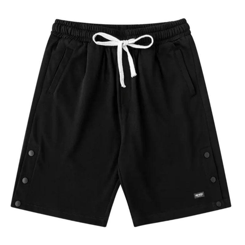 Quần short thun cúc đen ulzzang unisex - ẢNH THẬT