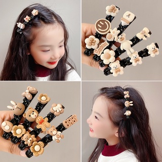 Set 7 Kẹp Tóc Mỏ Vịt Bện Lưới Màu Đỏ Mới
