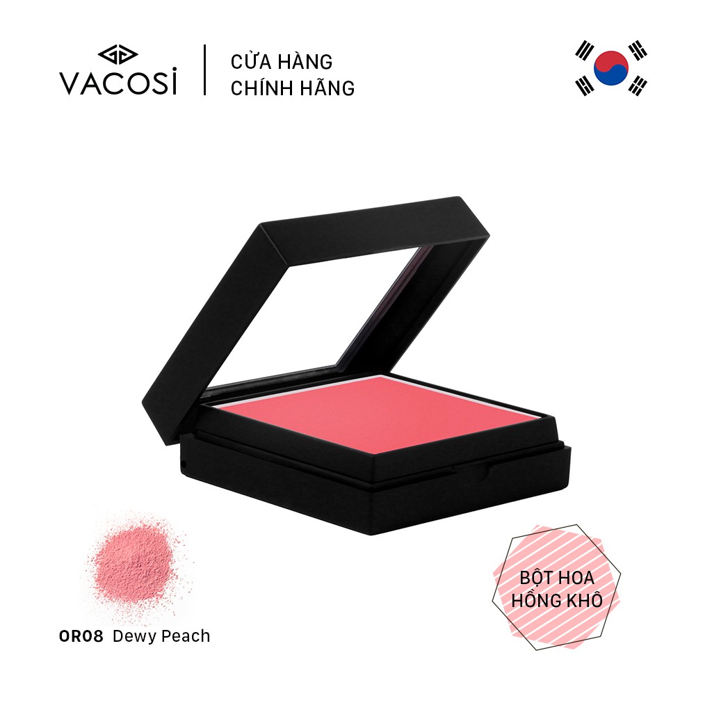 [Giảm 50% combo Phấn mắt] PHẤN MÁ HỒNG SIÊU MỊN & CHUÂN MÀU CHUYÊN NGHIỆP VACOSI NATURAL STUDIO BLUSH POWDER - hồng cam