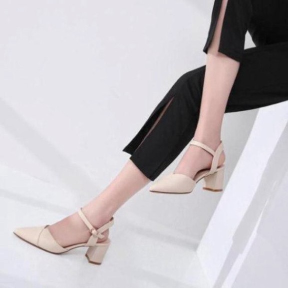 Giày Cao Gót Nữ 5 Phân Mũi Xếp Thật Phong Cách Đẹp Sang Hàng Loại 1 size 35 - 39