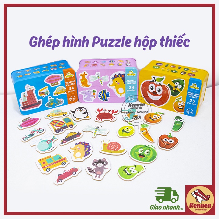 Ghép hình puzzle hộp thiếc