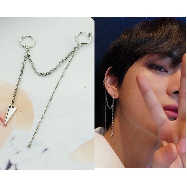 Khuyên tai idol sợi mắt xích V BTS