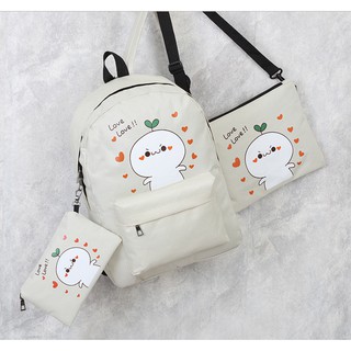Bộ 3 món balo vải ,balo nữ,baloteen,balo đi học,balo hot,balo xinh,balo đa năng,balo da,balo kuteBalo, Balo nu