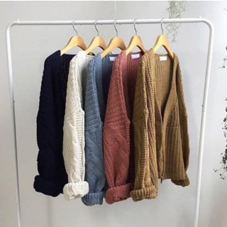 Áo khoác len thừng phong cách hàn quốc
