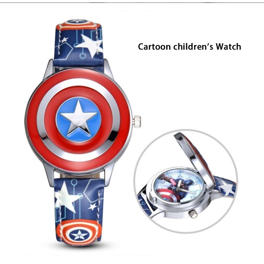 Đồng Hồ Đeo Tay Họa Tiết Hoạt Hình Marvel Dành Cho Trẻ