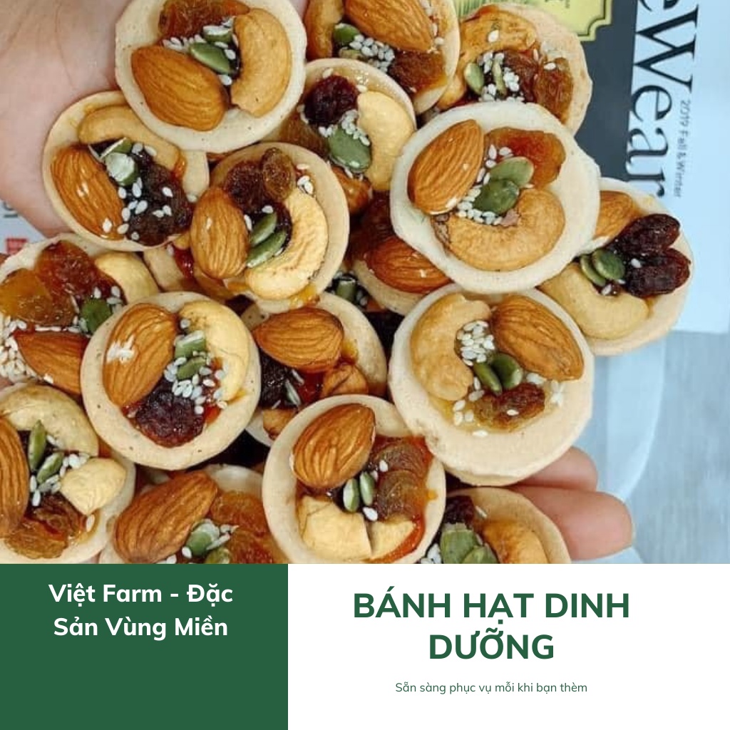 Bánh dinh dưỡng mix hạt, bánh cho bà bầu, bánh ăn kiêng đồ ăn văt VIỆT FARM hũ 150g - 400g