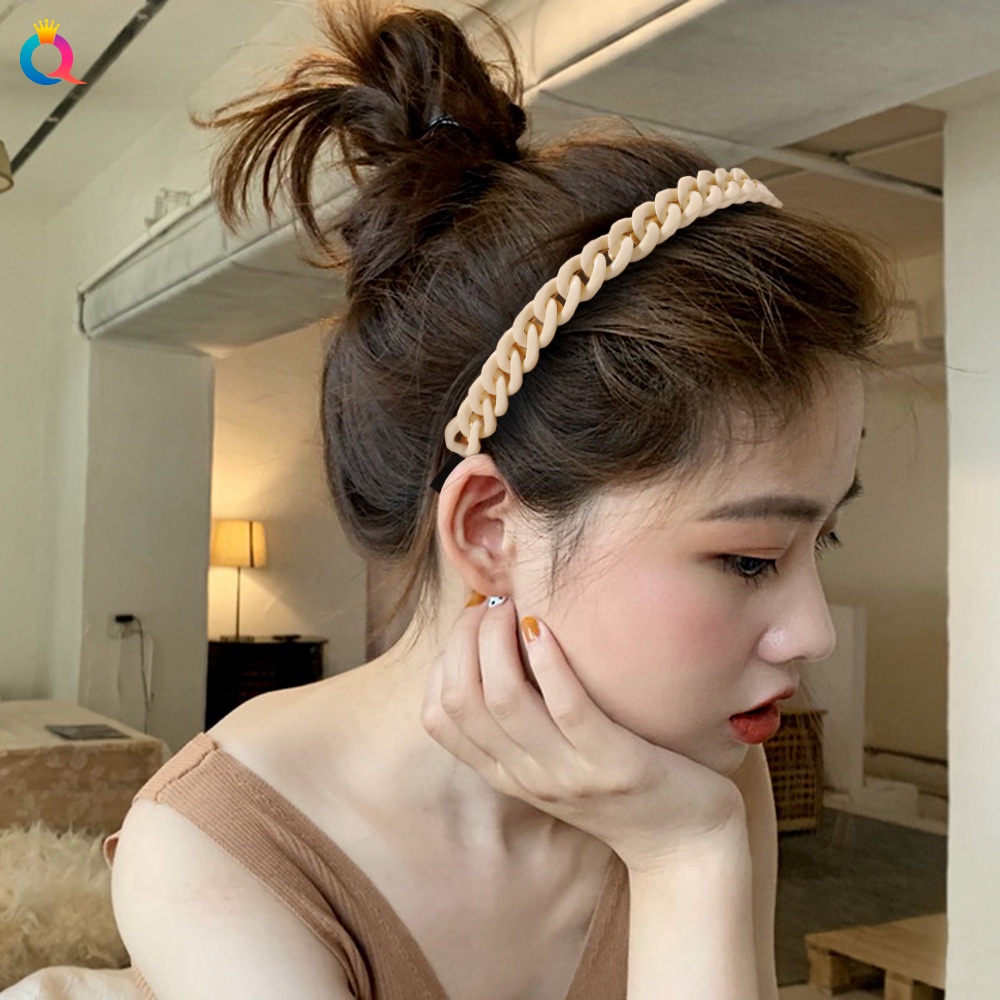 Cài tóc phối dây mắt xích thời trang retro Hàn Quốc sành điệu