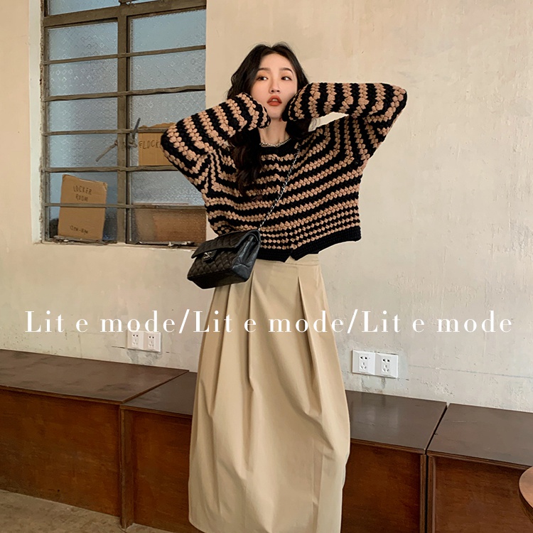 Áo Cardigan Dệt Kim Tay Dài Kẻ Sọc Thời Trang Hàn Quốc Cho Nữ | BigBuy360 - bigbuy360.vn