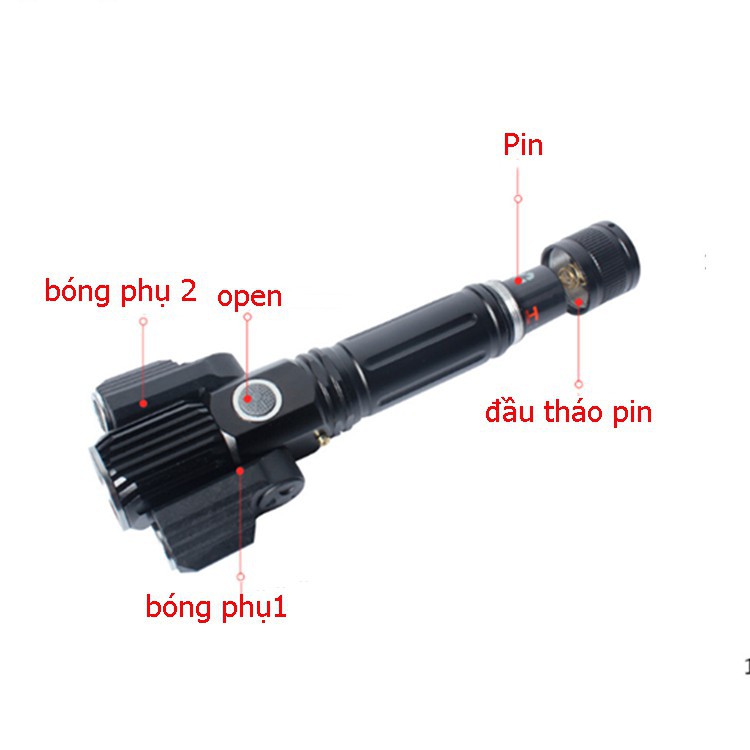 Đèn pin 3 pha siêu sáng xoay 360 độ  siêu bền,chống nước cao cấp,đèn pin ks-737 siêu sáng 3 pha