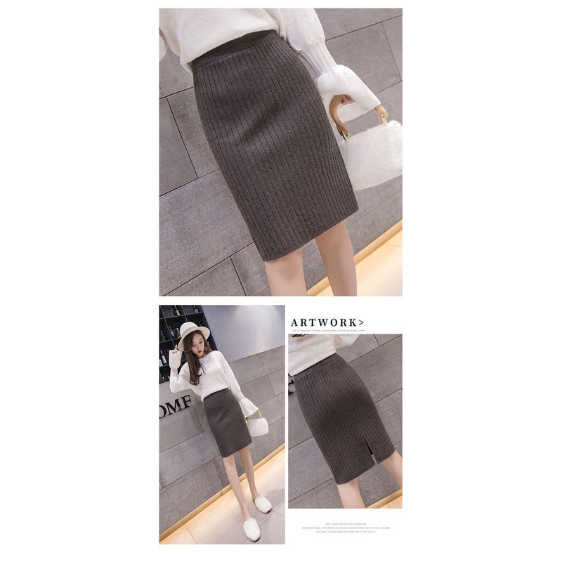 Chân váy len dáng ngắn xẻ tà (Ảnh+video thực tế) | BigBuy360 - bigbuy360.vn