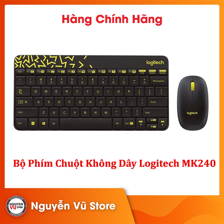 Bộ Bàn Phím Và Chuột Không Dây Logitech MK240 Nano Hàng Chính Hãng