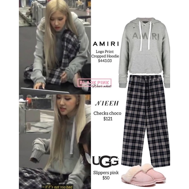 Quần kẻ caro ống suông Nieeh giống Jennie, Jisoo & Rosé Blackpink