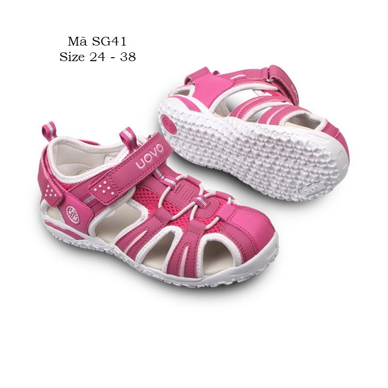 Sandal rọ bé gái UOVO kiểu dáng thể thao và cá tính có thể sử dụng lót đế chỉnh hình full size 2 - 12 tuổi SG41