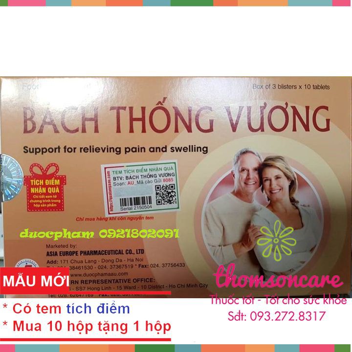 Bách Thống Vương hỗ trợ giảm đau đầu, xương khớp, bụng kinh - hoạt huyết từ thảo dược