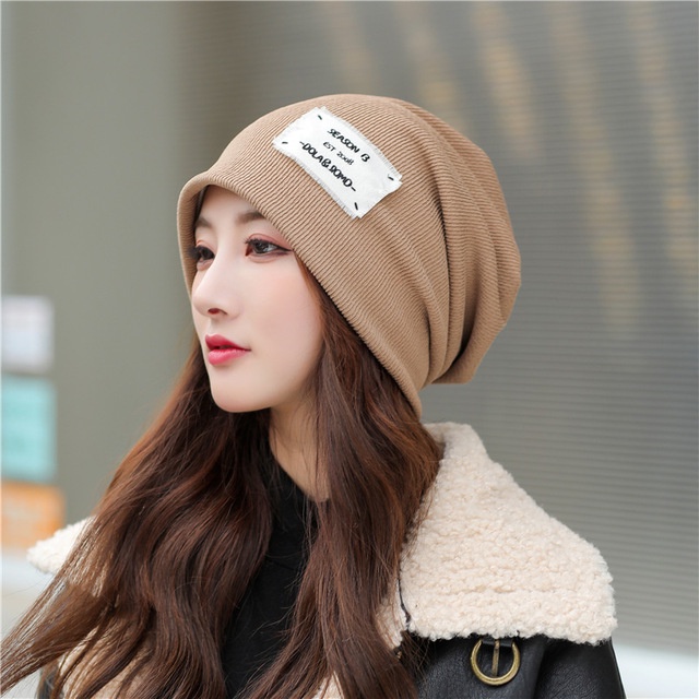Mũ len nữ trùm đầu SEASON YOLA SHOP phong cach hàn quốc dệt kim thời trang thu đông se lạnh MULEN.001