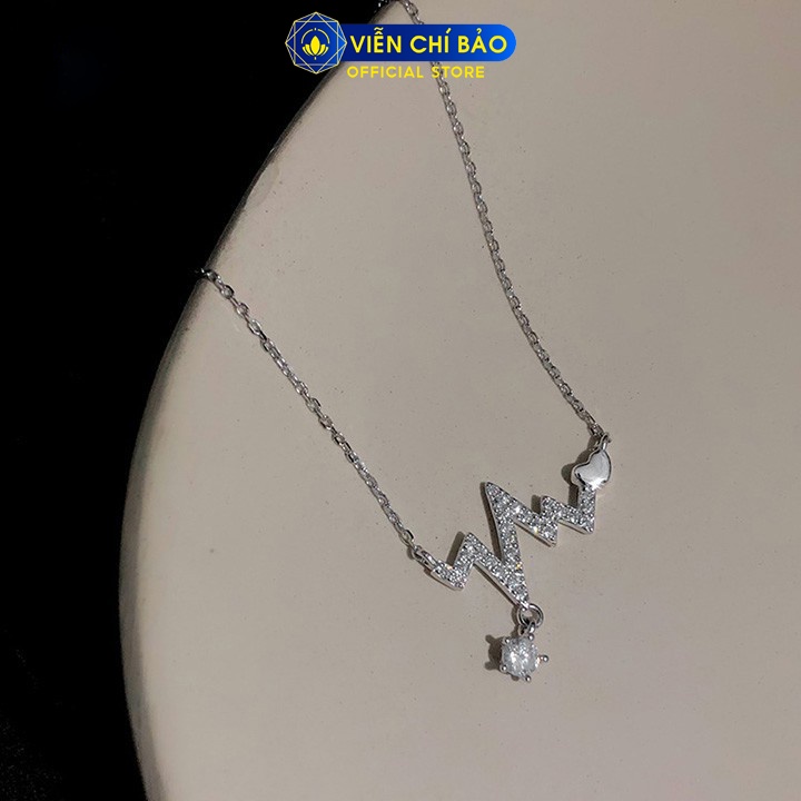 Dây chuyền bạc nữ hình nhịp tim chất liệu bạc 925 thời trang phụ kiện trang sức nữ Viễn Chí Bảo D400544