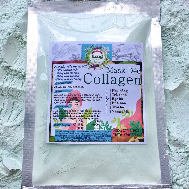 Mask dẻo Collagen Bạc Hà 200g dùng để đắp mặt