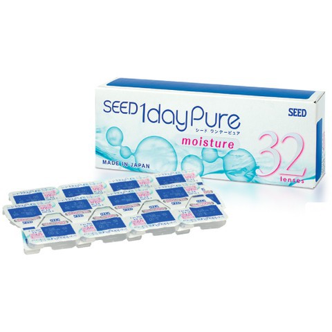 kính áp tròng seed 1 ngày không màu độ từ 0,50 đến 12,00 (16 cặp/ 1 hộp )