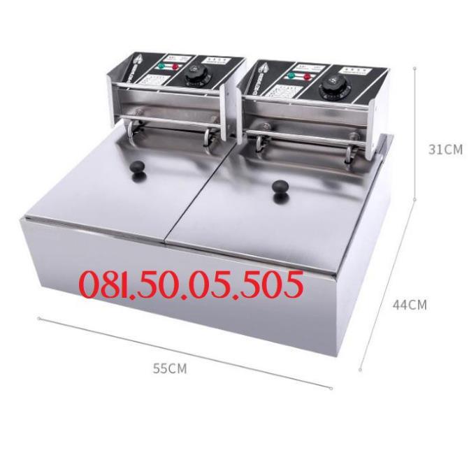 [ GIÁ XƯỞNG ] Bếp Chiên Nhúng Dùng Điện Đôi - Bếp Chiên Đơn 2 ngăn cao cấp - Bếp chiên nhúng gà rán F140