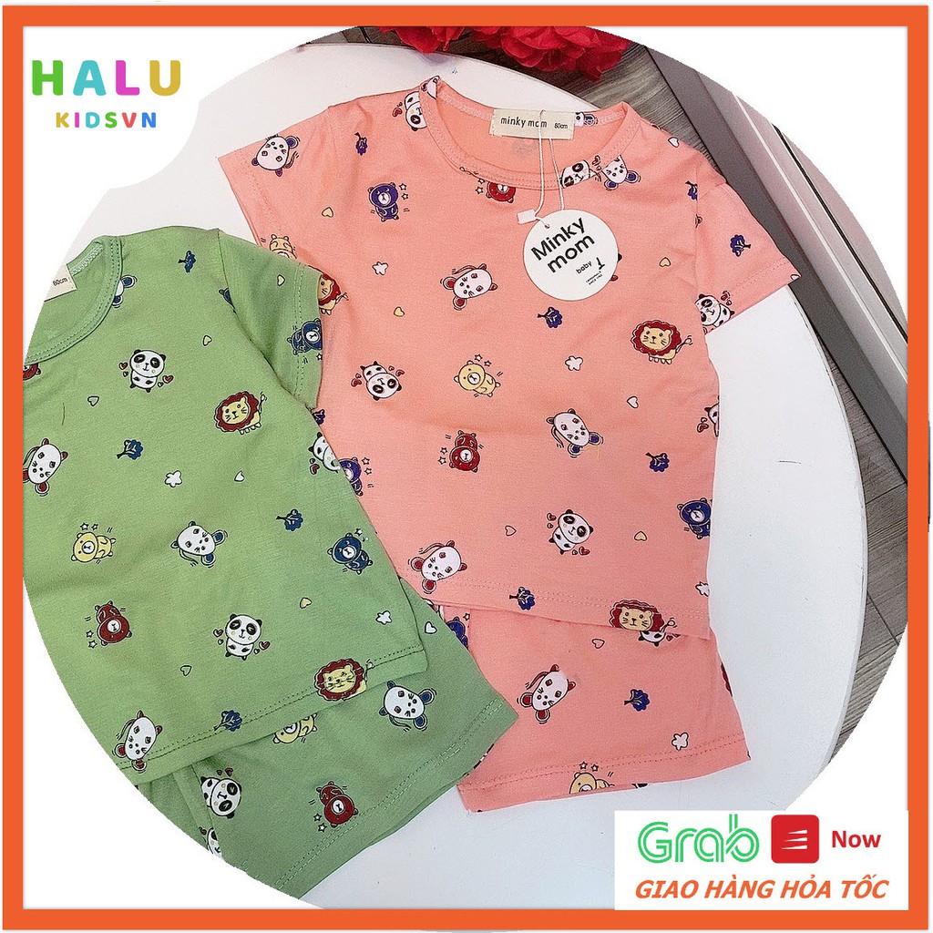Bộ quần áo cộc tay mùa hè Minky Mom chất thun lạnh in hình cho bé trai bé gái - Halukidsvn.BML02