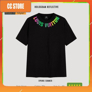 [FREESHIP💖ẢNH THẬT] Áo Thun Unisex In Chữ Louis.Vuitton Phản Quang 7 Màu Form Rộng Thời Trang Nam Nữ Phong Cách Hàn Quốc
