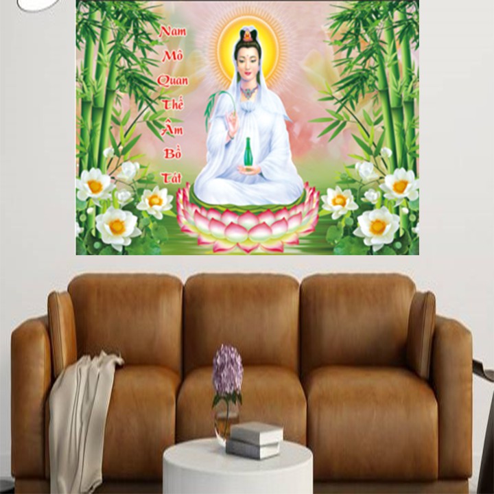 Tranh thêu Quan Thế Âm Bồ Tát X8228 - kích thước: 61 * 43cm. (TRANH CHƯA LÀM)