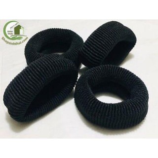 Dây thun cột tóc bản lớn - dây len buộc tóc màu đen