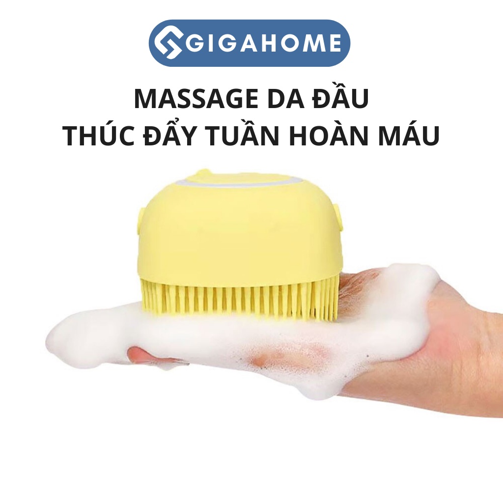 Bàn Chải/Bông Tắm Silicone Có Ngăn Đựng Xà Phòng Tạo Bọt Massage Thú Cưng, Gội Đầu 10649