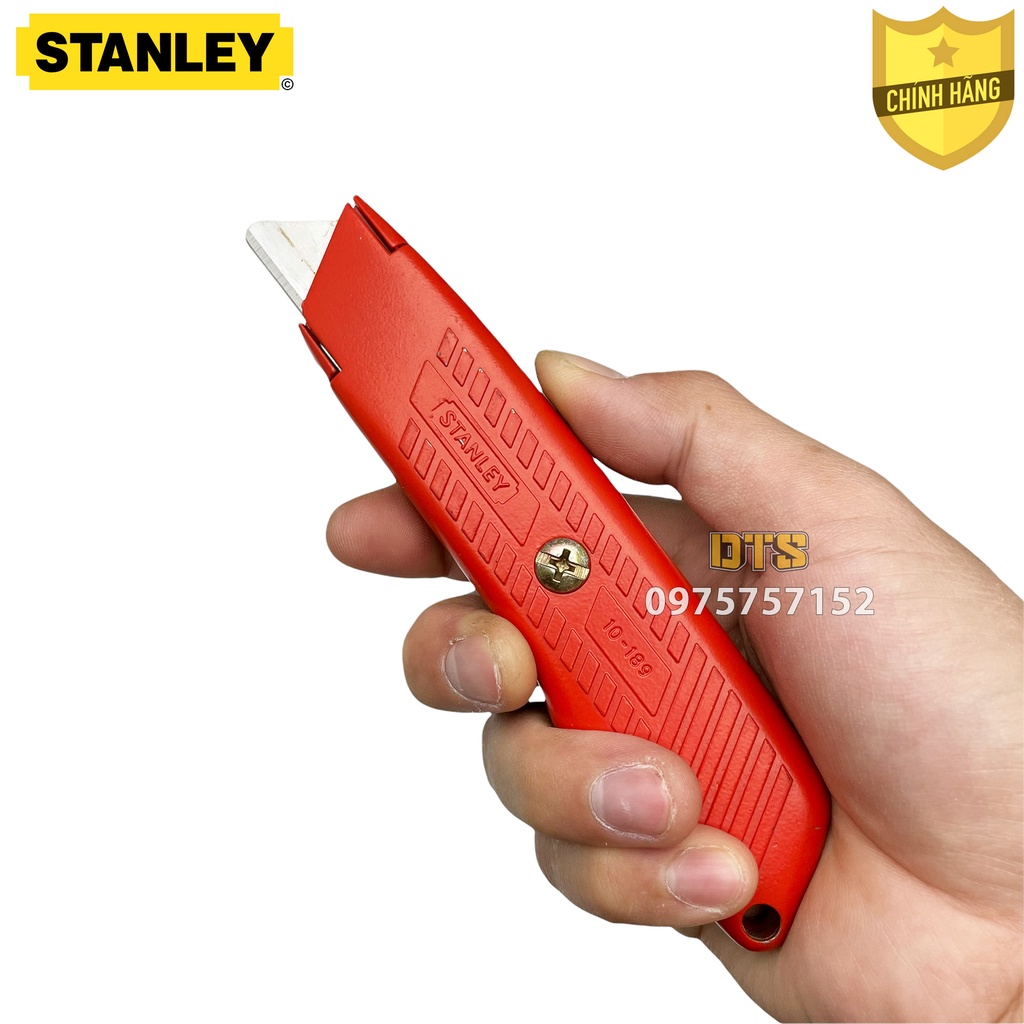 Dao rọc cán nhôm tự động rút lưỡi công nghiệp hãng STANLEY Mỹ 10-189C, dao trổ đa năng rọc trên nhiều chất liệu siêu sắc