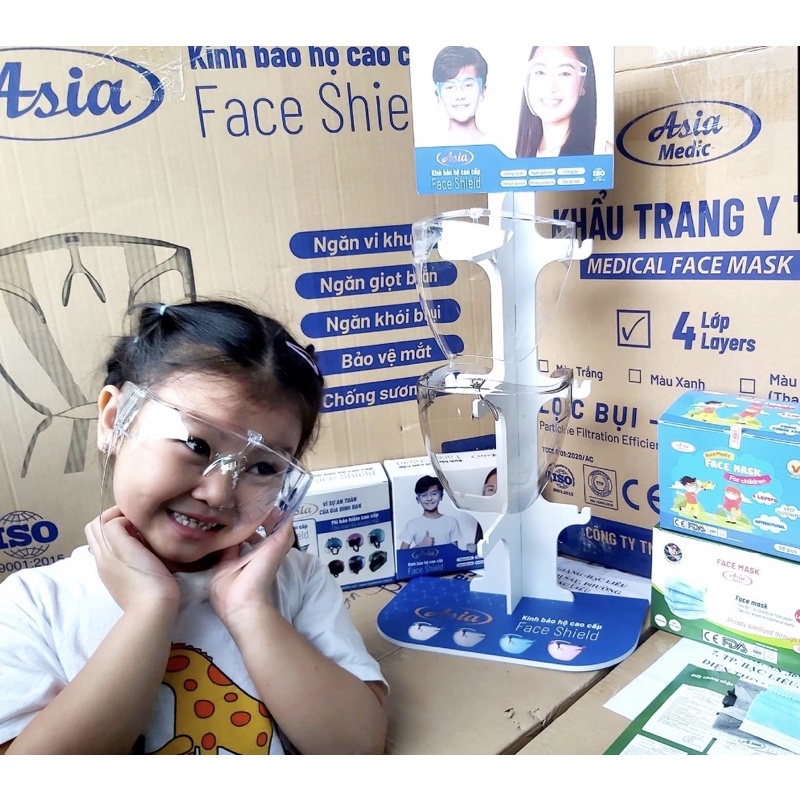 Kính Bảo Hộ 𝘼𝙨𝙞𝙖 - Chống Tia Giọt Bắn Phòng Chống Dịch Bệnh Cho Ng Lớn và E Bé trên 5 tuổi
